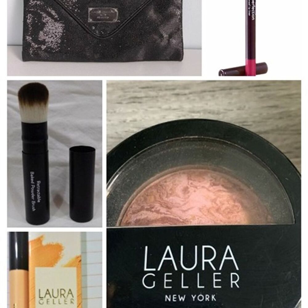Laura Geller Bundle - Blush, Brush, Bag, Concealer, Lip Liner ALL NEW
